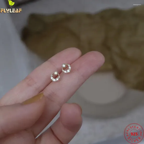 Boucles d'oreilles 925 Sterling Silver Zircon Moon Mini pour femmes 14k Placage d'or Femelle Feme Bijoux Oreille ongles