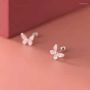 Pendientes de tuerca de plata de ley 925 con circonitas y mariposa, con cierre trasero para niños, niñas y niños, minipendiente pequeño de 7mm x 5mm