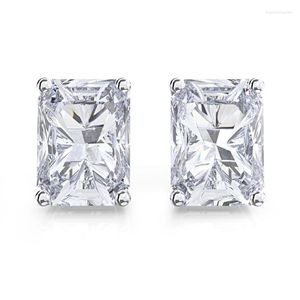 Boucles d'oreilles à tige 9Classic 925 Sterling Silver 5x7MM Créé Moissanite Gemstone Or Blanc Oreille Femmes Fine Jewelry Wholesale