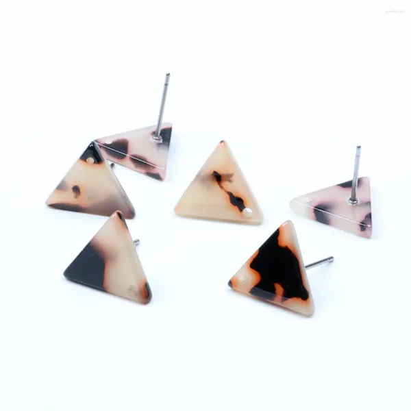 Boucles d'oreilles en acétate acrylique, petits clous triangulaires, résultats Boho Ohrringe, 14mm, ACE5174