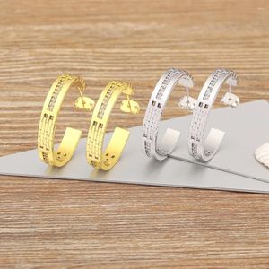 AIBEF – boucles d'oreilles classiques simples pour femmes, Piercing en cuivre et zircone, mode coréenne, bijoux de tempérament, ornements pour filles, cadeau