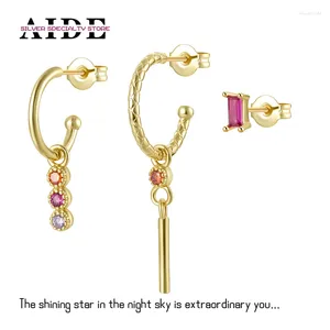 Boucles d'oreilles AIDE 3 pièces 925 argent Sterling Punk pour femmes or Piercing noir Zircon fille Bijoux Femme Brincos