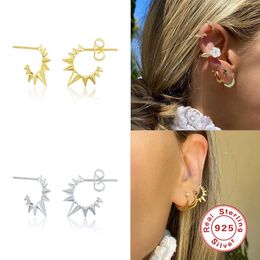 Stud Oorbellen Aide Vintage Klinknagel C Vorm 925 Sterling Zilver Zonlicht Oorbel Voor Vrouwen Pendientes Brincos Aretes