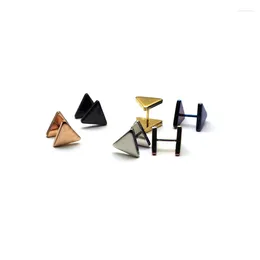 Boucles d'oreilles étalon bijoux de l'oreille de mode Alisouy 6 8 8 mm Triangle 316l en acier inoxydable Men punk percé à vis pour femmes