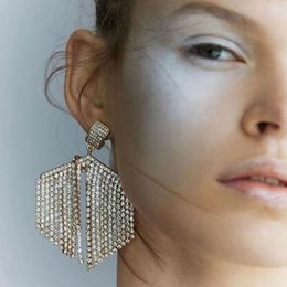 Stud -oorbellen Amaiyllis luxe strass keten Tassel voor vrouwen multi -lagen kristal kroonluchter geo -statement