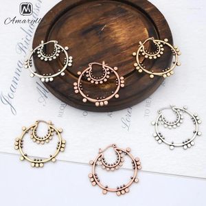 Boucles d'oreilles Amaiyllis Vintage Big Circle pour femmes Déclaration de modèle en alliage ethnique Bohême Pendant Pendent