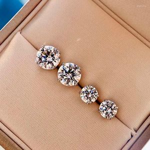 Boucles d'oreilles à tige Anziw Classic 4 - Argent sterling 925 Brillant parfait coupe ronde créé bijoux en pierres précieuses cadeaux pour femmes filles