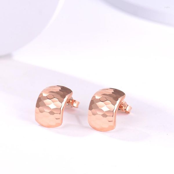 Boucles d'oreilles à tige en or Rose 18 carats pour femmes, AU750 brillant