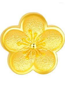 Boucles d'oreilles à clous pour femmes, en or jaune 24K, fleur 3D, arrivée 999