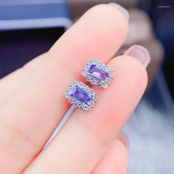 Boucles d'oreilles Arrivés Natural et Real Tanzanite 925 Fashion de boucle d'oreille en argent sterling