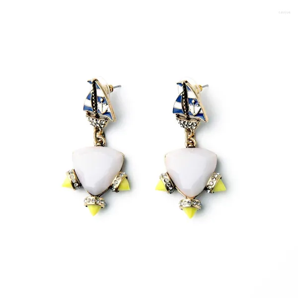 Boucles d'oreilles Style marine pour femmes, personnalisées, longues, cadeau incroyable, couleur or, bijoux de fête, nouvelle collection