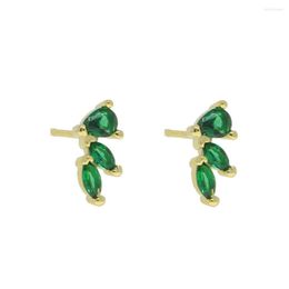 Boucles d'oreilles à tige arrivées bijoux en vermeil plaqué or délicat multi piercing goutte d'eau ovale en forme de boucle d'oreille en argent sterling 925 vert CZ