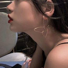 Boucles d'oreilles étalon artsy beutfly silhouette cerceau pour femmes exagérées abstraites contour chic filles de style coréen bijoux de mode de style coréen