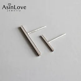 Boucles d'oreilles Asinlove minimaliste Real 925 Silaigrie Sterling Simple Personnalité Géométrique brillante pour les femmes bijoux fins