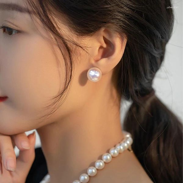 Boucles d'oreilles en perles autrichiennes pour femmes, grandes boucles d'oreilles à la mode, bijoux