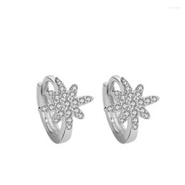Boucles d'oreilles en argent Sterling 925 authentique, cristal de flocon de neige à la mode pour femmes et filles, bijoux cadeau de fête de mariage