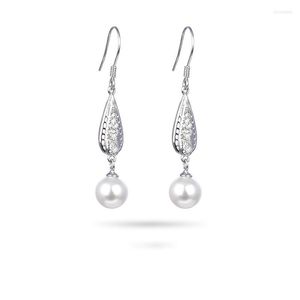 Pendientes de tuerca de Plata de Ley 925 auténtica, pendiente de perla, gota de agua Simple para mujer y niña, joyería para fiesta y boda, regalo