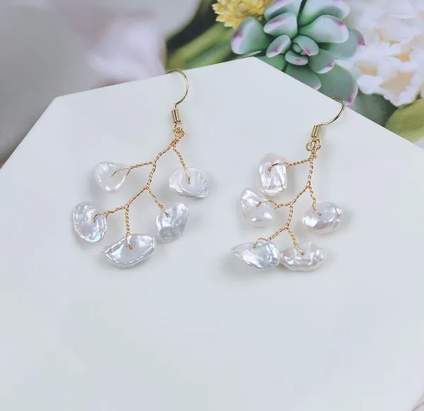 Boucles D'oreilles Clous Perle D'eau Douce Naturelle Authentique Pour Femme