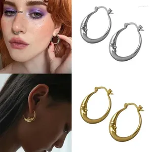 Pendientes de sementales B36d Trendy Moon Ear Studs Elíptico Círculo Dangle Gothic Big Rings Gannwears Jewelry para entusiastas de la moda