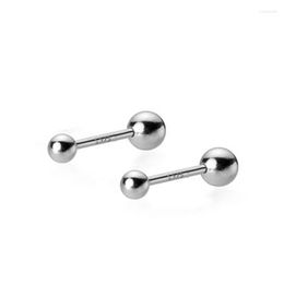 Boucles d'Oreilles Boule Femme Argent 925 Oreille Piercing Brillant Simple Mignon Petites Perles Vis Écrou Fille Étudiant