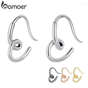 Oorknopjes Bamoer Authentiek 925 Sterling Zilver Eenvoudig Hart Dames Oorstekers Klein Model Voor Meisje Fijne Sieraden