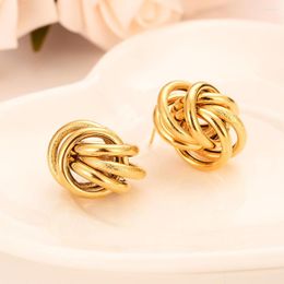 Boucles d'oreilles Bangrui Mode Bijoux Femmes Filles Or Couleur Cerceau Huggie Boucles D'oreilles Vintage Ajouré Fleur Torsadée Pour Hommes Garçons