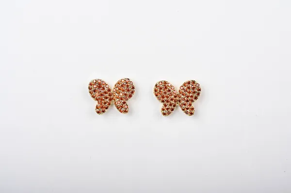 Pendientes Basic-046R Mariposa Clor Rojo Circón Brillante Chapado en Cobre 925