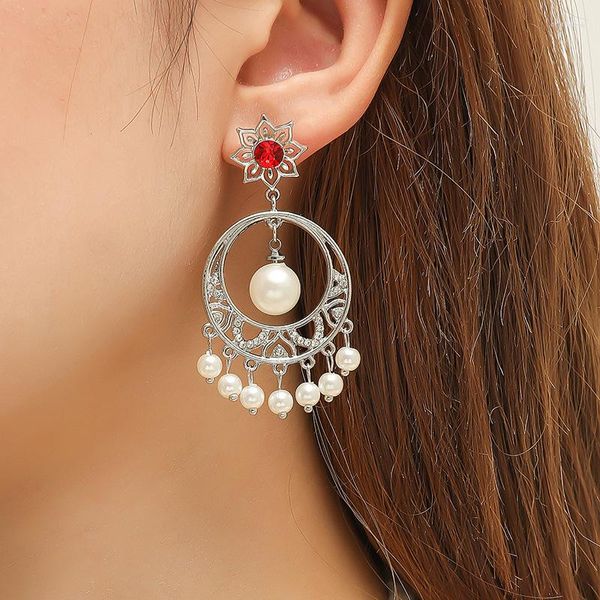 Pendientes de tuerca Hermosa tendencia Simulación Perla Borla Pendientes Estilo coreano 2023 Moda Brincos Feminino Joyería Larga