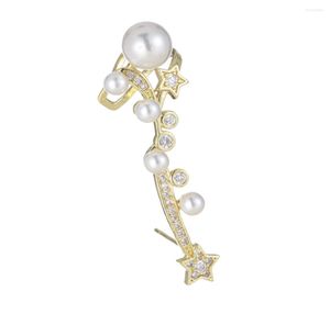 Boucles d'oreilles Bettyue mode oreille os Clip conception irrégulière cubique Zircon boucle d'oreille avec perle pour les femmes Style moderne Fine Jewelry3481344