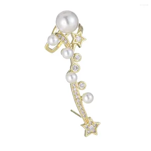 Stud -oorbellen Bettyue Fashion Ear Bone Clip onregelmatig ontwerp Cubieke zirkoon oorrang met parel voor vrouwen moderne stijl fijne sieraden