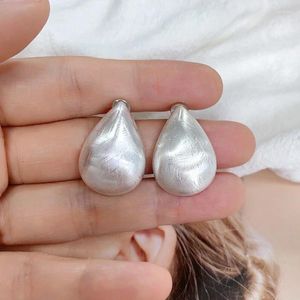 Boucles d'oreilles Stud Big Bold Wire Drawing Silver Color Teardrop For Women Party Stale Bijoux Brass Aros Arete Orecchini Oorbellen