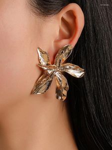 Boucles d'oreilles grande fleur pour femmes, tempérament élégant de styliste, tendance, bijoux de fête de mariage, cadeaux de saint-valentin