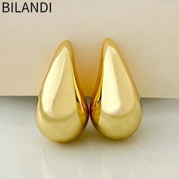 Pendientes de sementales bilandi joyas modernas vintage dorado color cúpula lágrima para mujeres niña 3 opción de tamaño accesorios finos