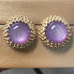 Boucles d'oreilles Bilincolor Fashion rondes violettes pour femmes