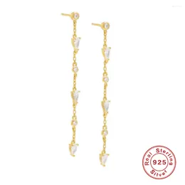 Boucles d'oreilles boako petite lumière luxe 925 chaîne en argent sterling polyvalent incrusté bijoux oeil de cheval dames mode