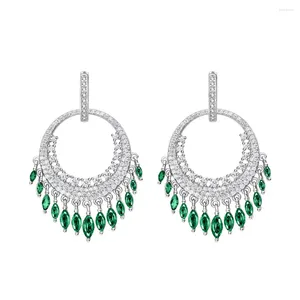 Pendientes de tuerca de Plata de Ley 925 Bohemia con corte Marquesa, piedras preciosas creadas con zafiro, aro para fiesta, joyería fina