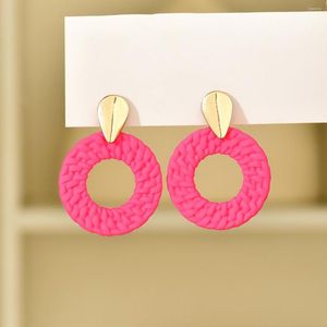 Boucles d'oreilles bohémien, Simulation de tissage de rotin, peinture en aérosol acrylique pour femmes, mode goutte ronde, cadeau