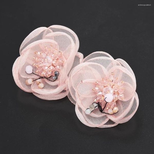 Pendientes de sementales boho de encaje rosa flor de dihinesta grande para mujeres hilo de moda arete hecho a mano bohemian broting boded joyy joyet