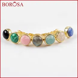 Boucles d'oreilles Borosa 5/10 Pairs Gold Color Color 7 mm Bijoux de boucle d'oreille naturelle multi-kind