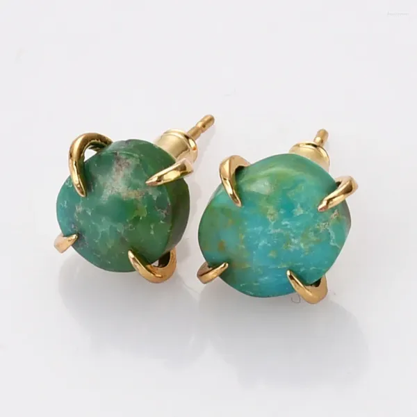 Pendientes de tachuelas Borosa 5/10 PAIERS Natural Turquoise Stone Claw para mujeres Gema de cristal joyas al por mayor gota
