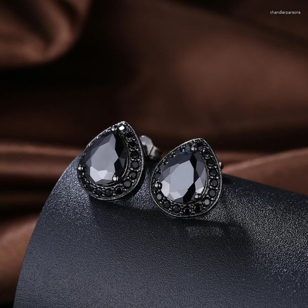 Pendientes de botón Diseñador de la marca Black Gun Cubic Zirconia para mujer Lady Party Gift Joyería de moda AE2099