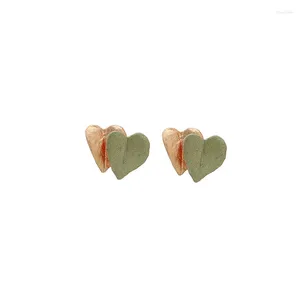 Aretes de diseñador de marca con la misma planta inspirada en la hoja de camote estilo bosque verde para entrega gratuita