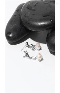 Stud -oorbellen messing vergulde rhodium herfst winter ins retro creatief asymmetrisch OK modellering natuurlijke parel voor vrouwen dame juwelen 3865741