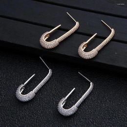 Boucles d'oreilles à clous pour femmes, Design brésilien, épingle de mariage, Zircon cubique, Bijoux bohème tendance, E7812, 2024