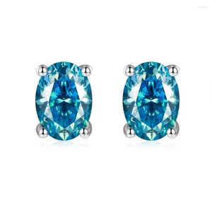 Stud Oorbellen Bule 925 Sterling Zilver 1 Carat Moissanite Diamond Oval Earring Luxe Bruiloft Dames