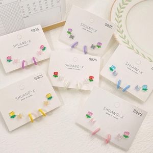 Stud Oorbellen Vlinder Bloem Oorbel Set Voor Vrouwen Meisjes Kinderen Colorfiul Fruit Kers Hart C Cirkel 2023 Leuke Sieraden Geschenken