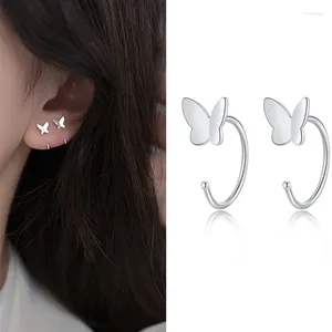 Stud -oorbellen vlinder geometrische asymmetrische voor vrouwen kleine open knuffels hoepels oor piercing oorrang sieraden meisjes