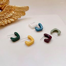 Boucles d'oreilles en forme de C acrylique pour femmes filles résine balancent corée mode géométrique cerceau bijoux cadeaux de noël accessoires
