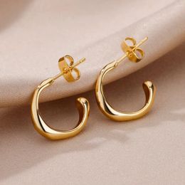 Boucles d'oreilles en forme de C pour femmes, en acier inoxydable, tendance, Clip de manchette, style Boho, bijoux esthétiques de mariage, Aretes, 2024