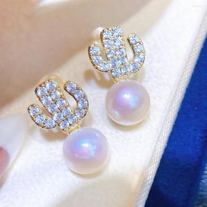 Stud -oorbellen Cactus Design Natural Pearl Mini White Jewelry Women Gifts